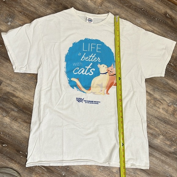Delta Pro Weight T Shirt Size L Humane Society Life is Better with Cats Top VTG - Picture 9 of 11